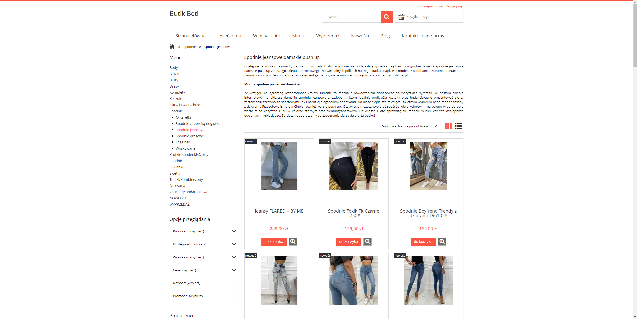 Z czym nosić spodnie jeansowe damskie push up?