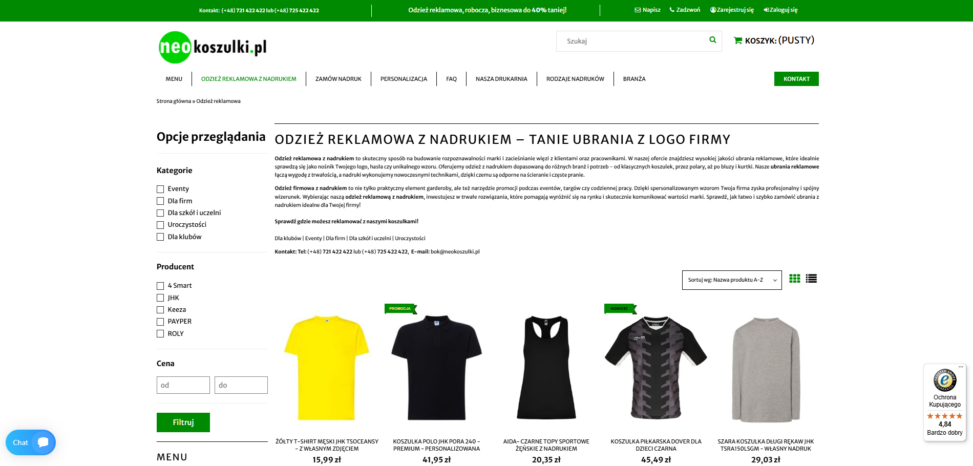 Czego unikać przy zamawianiu odzieży reklamowej z nadrukiem?